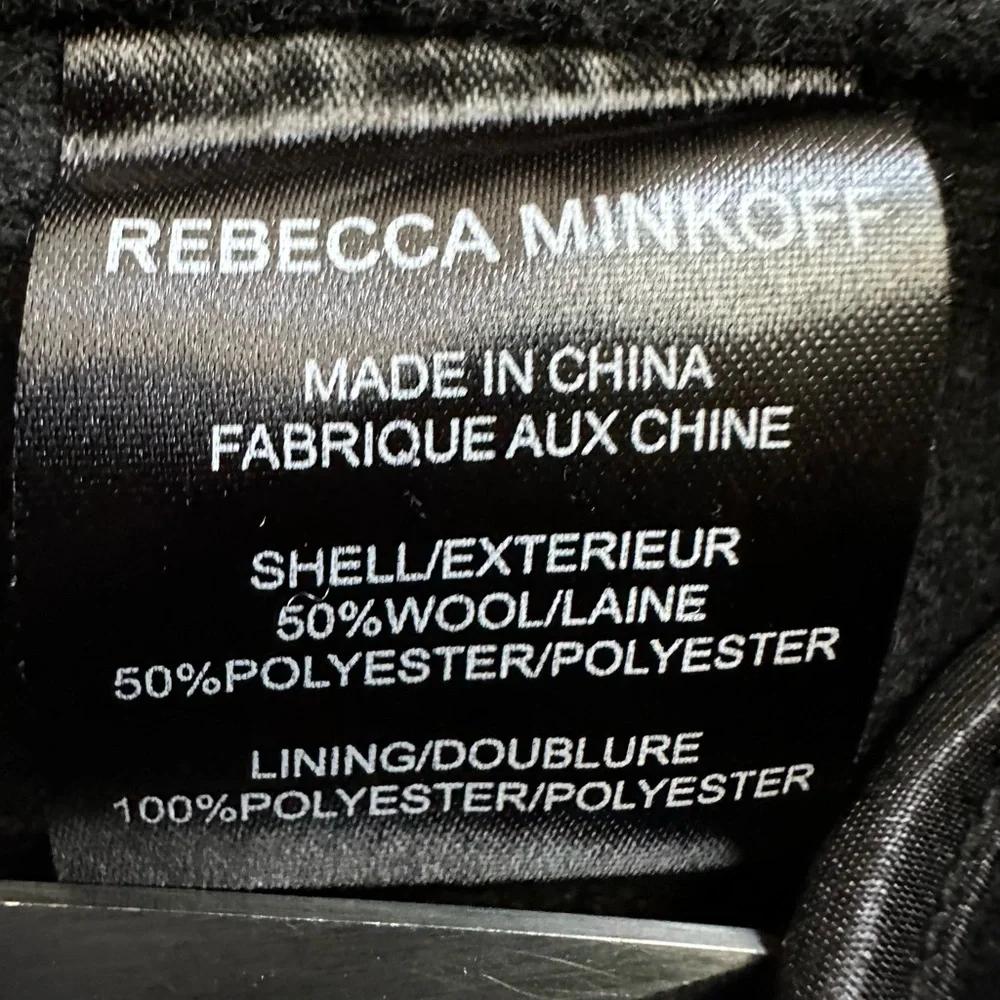 Rebecca Minkoff Relaxed Double Face Black Wool Blend Coat-M - Picture 8 of 11